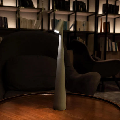 Elegant Slim Conical Stem Table Lamp - Portable & Dimmable LED Sculpting Light