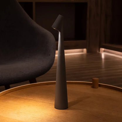 Elegant Slim Conical Stem Table Lamp - Portable & Dimmable LED Sculpting Light