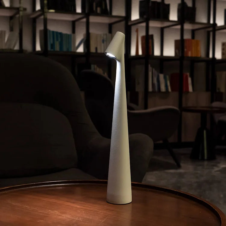 Elegant Slim Conical Stem Table Lamp - Portable & Dimmable LED Sculpting Light