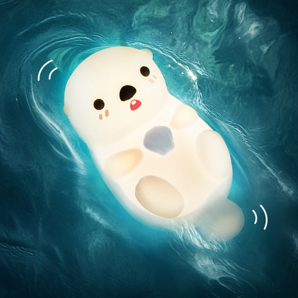 MeWaii® Otter Squishy Silicon LED Night Light - Tap Lamp, Best Gift for Kids and Girls