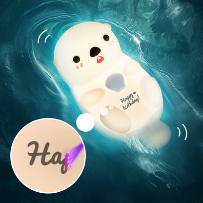 MeWaii® Otter Squishy Silicon LED Night Light - Tap Lamp, Best Gift for Kids and Girls