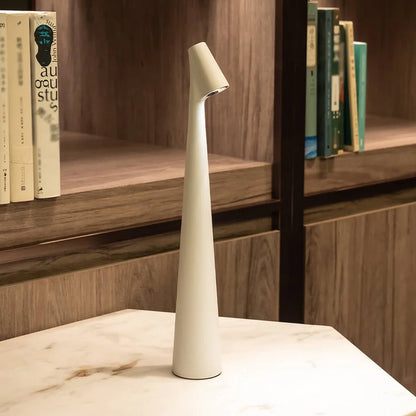 Elegant Slim Conical Stem Table Lamp - Portable & Dimmable LED Sculpting Light