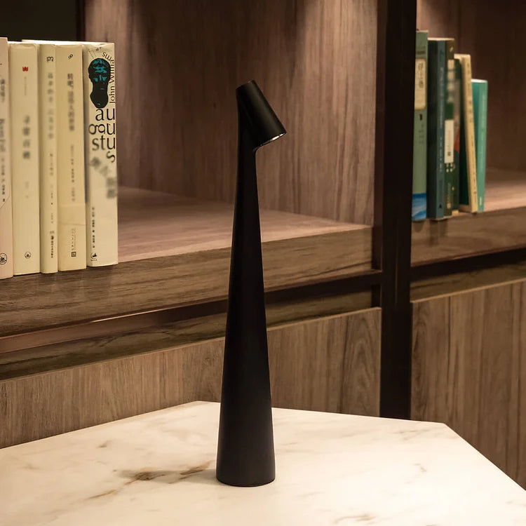 Elegant Slim Conical Stem Table Lamp - Portable & Dimmable LED Sculpting Light