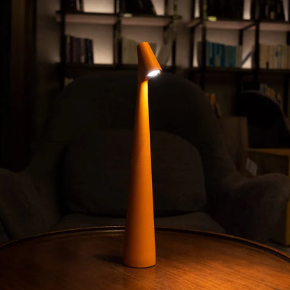 Elegant Slim Conical Stem Table Lamp - Portable & Dimmable LED Sculpting Light