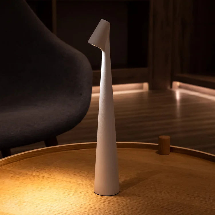 Elegant Slim Conical Stem Table Lamp - Portable & Dimmable LED Sculpting Light