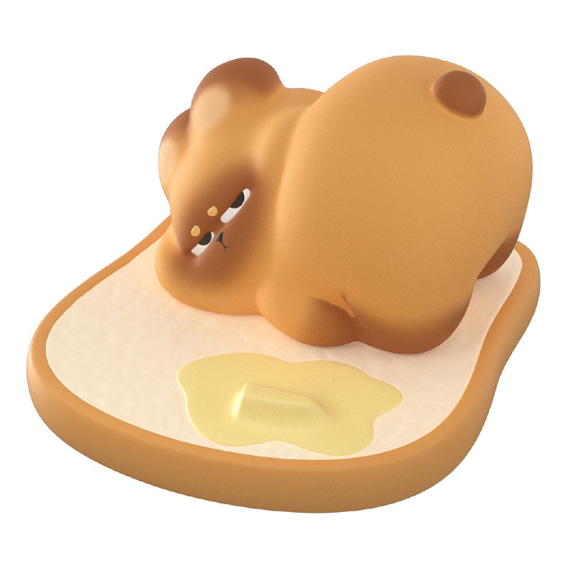 Squishy Silicone Toast Cat Wireless Charger LED Night Light - Perfect Gift for Kids and Girls