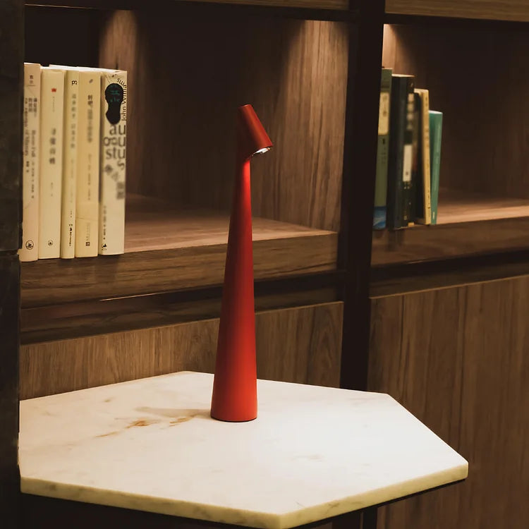 Elegant Slim Conical Stem Table Lamp - Portable & Dimmable LED Sculpting Light