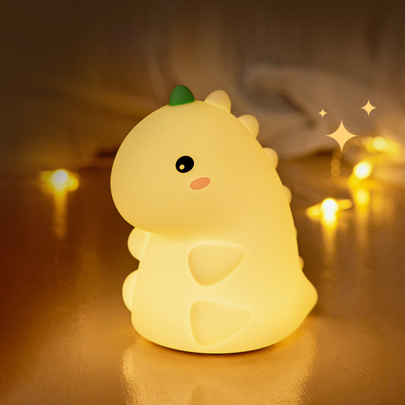 Squishy Silicone Dinosaur LED Night Light - Perfect Gift for Kids and Girls