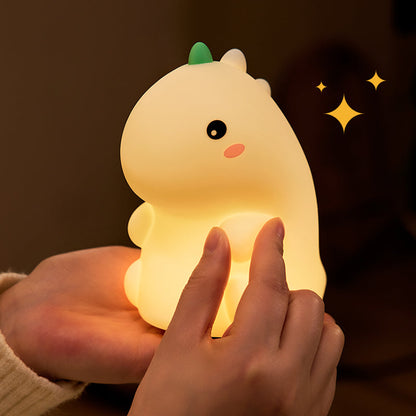 Squishy Silicone Dinosaur LED Night Light - Perfect Gift for Kids and Girls