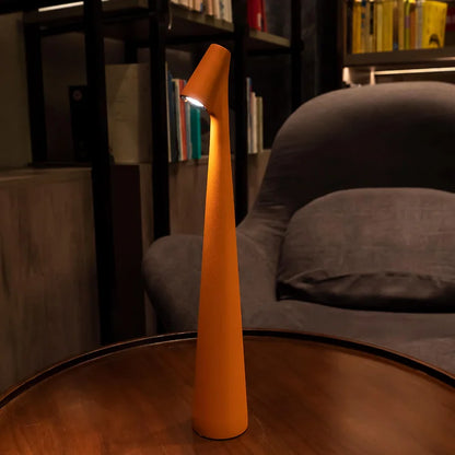 Elegant Slim Conical Stem Table Lamp - Portable & Dimmable LED Sculpting Light