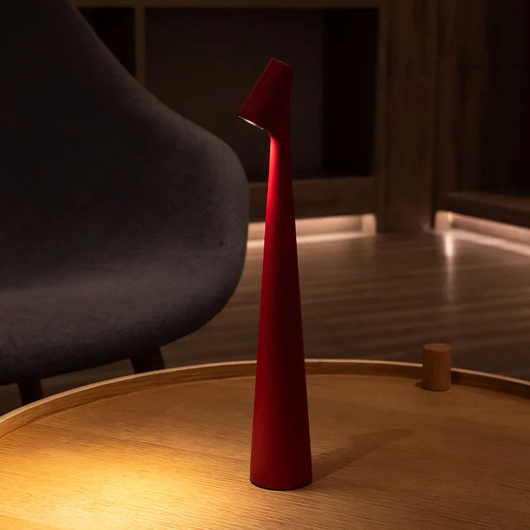 Elegant Slim Conical Stem Table Lamp - Portable & Dimmable LED Sculpting Light