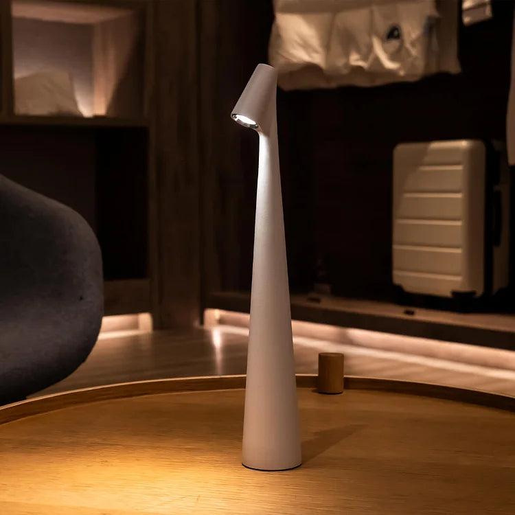 Elegant Slim Conical Stem Table Lamp - Portable & Dimmable LED Sculpting Light