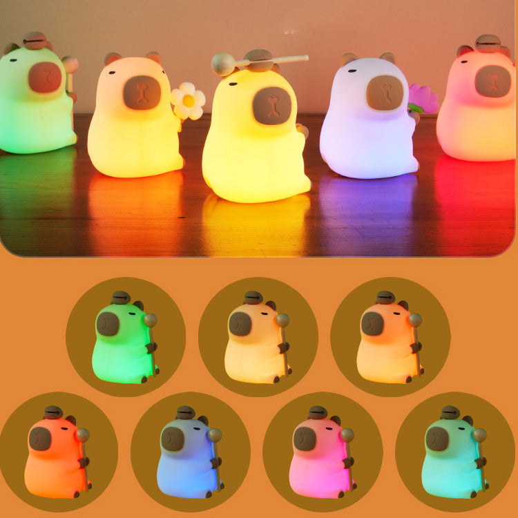 2024 Capybara Squishy Silicone Night Light - Perfect Gift for Kids and Girls