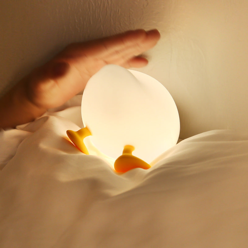 Squishy Silicone Bottom Duck LED Night Light - Perfect Gift for Kids and Girls