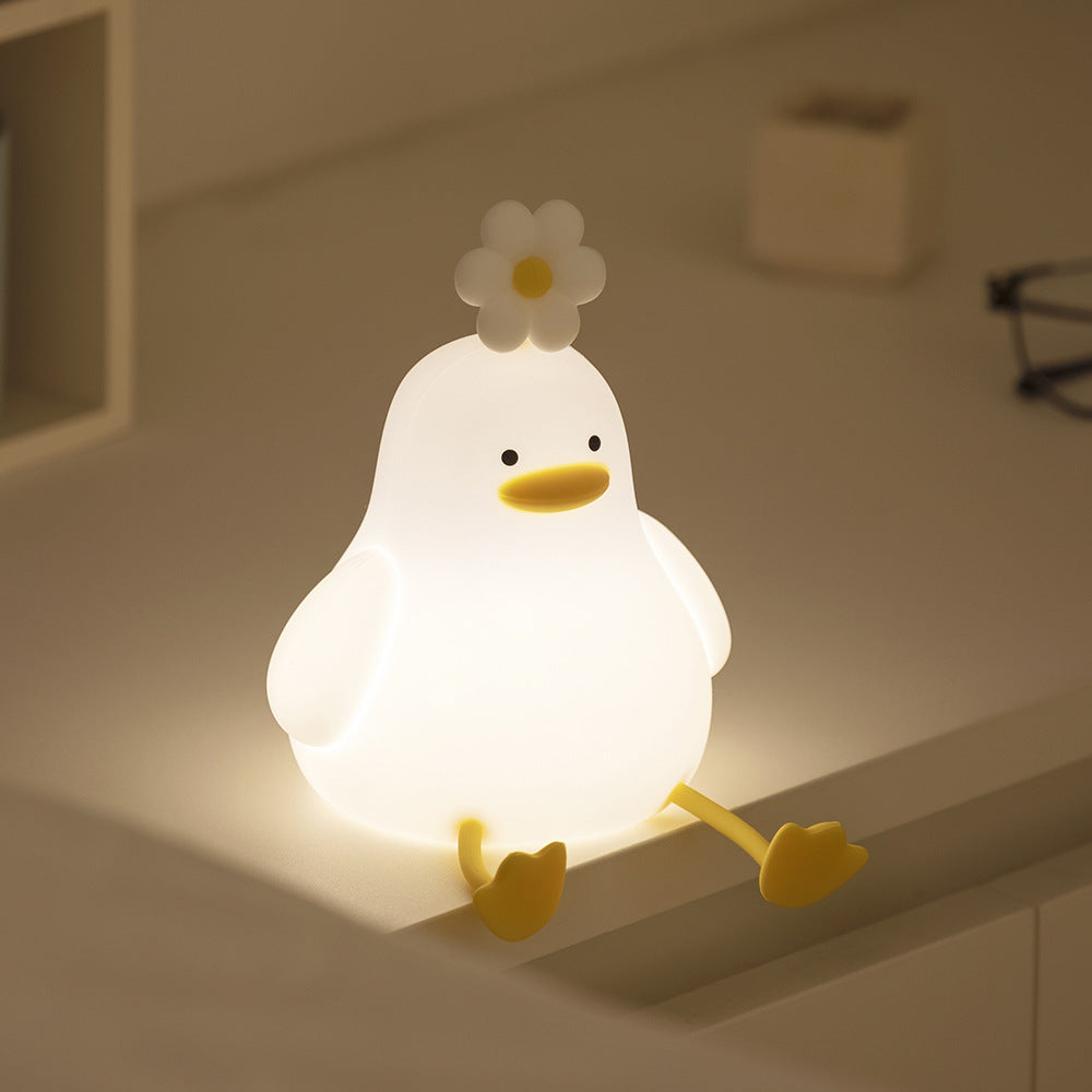 Cute Duck LED Squishy Night Light For Gift USB Rechargeable Duck Lamp