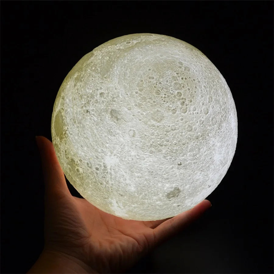 Relaxing Moon Lamp with Wooden Stand