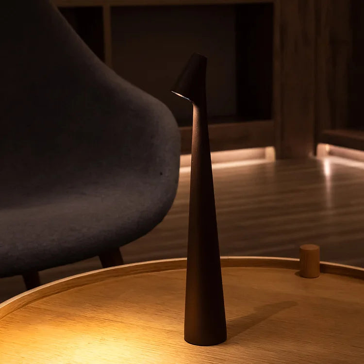 Elegant Slim Conical Stem Table Lamp - Portable & Dimmable LED Sculpting Light