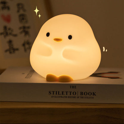 Snuggly Duck Night Light LED Squishy Silicone Tap Lamp Best Gift for Baby and Girl