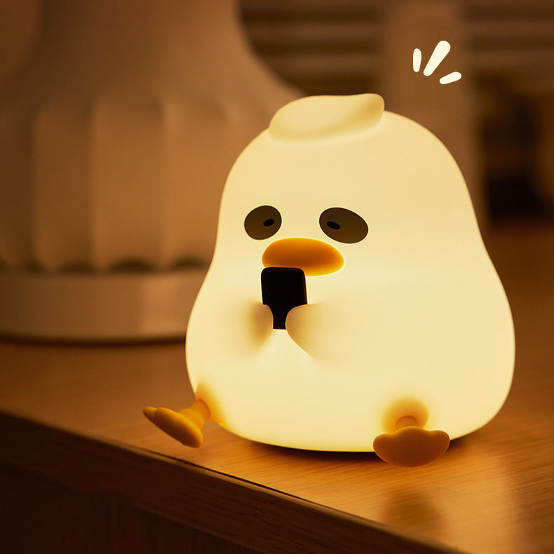 Squishy Silicone Night Owl Duck LED Night Light - Perfect Gift for Kids and Girls