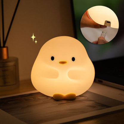 Snuggly Duck Night Light LED Squishy Silicone Tap Lamp Best Gift for Baby and Girl