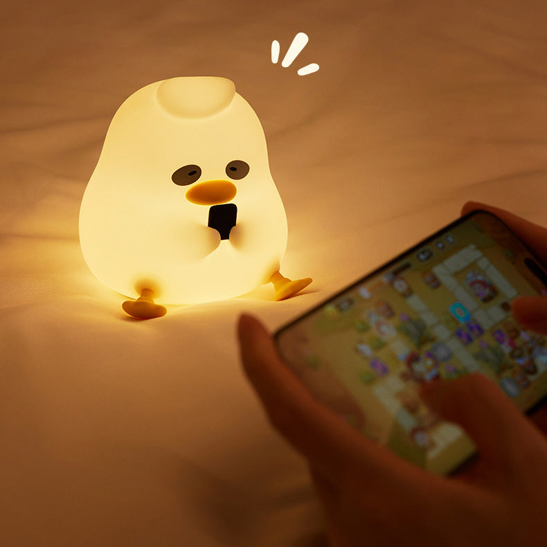 Squishy Silicone Night Owl Duck LED Night Light - Perfect Gift for Kids and Girls