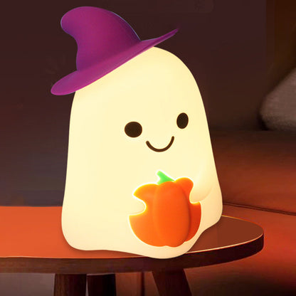 Squishy Silicone  Ghost Pumpkin LED Night Light - Perfect Gift for Kids and Girls