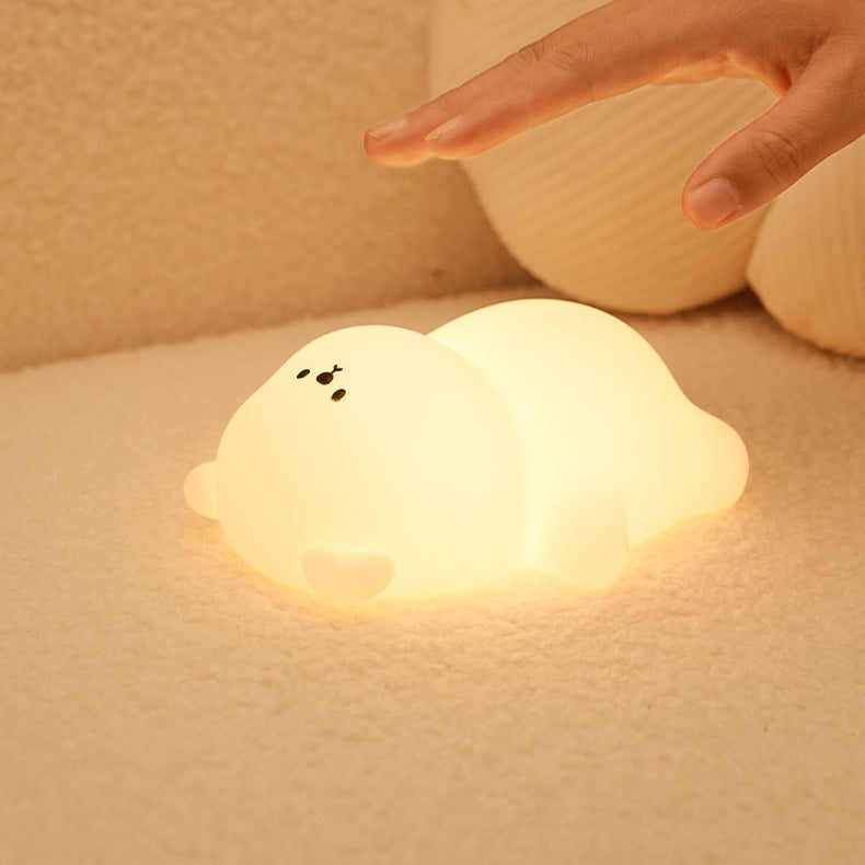 Chubby Bear Night Light 8 colors LED Squishy Silicone Tap Lamp Best Gift for Baby and Girl