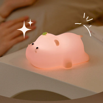 Squishy Silicone Hippo LED Night Light - Perfect Gift for Kids and Girls