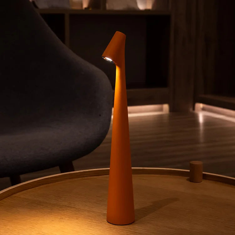 Elegant Slim Conical Stem Table Lamp - Portable & Dimmable LED Sculpting Light