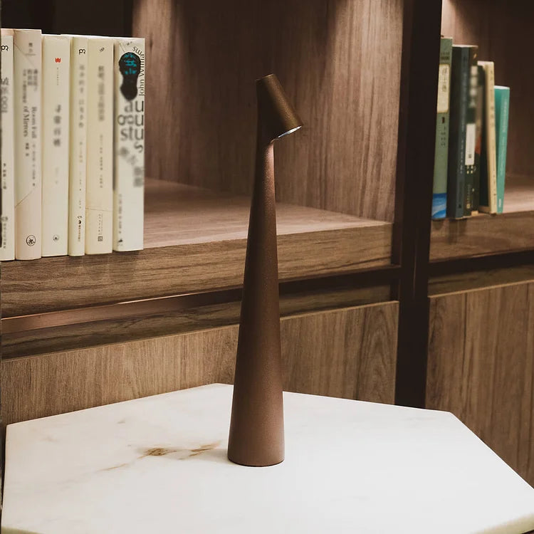 Elegant Slim Conical Stem Table Lamp - Portable & Dimmable LED Sculpting Light